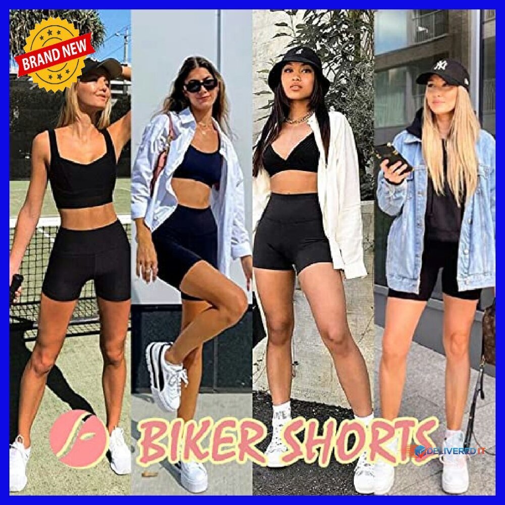 5" High Waist Tummy Control Biker Shorts with Pockets for Workouts - Picture 5 of 8